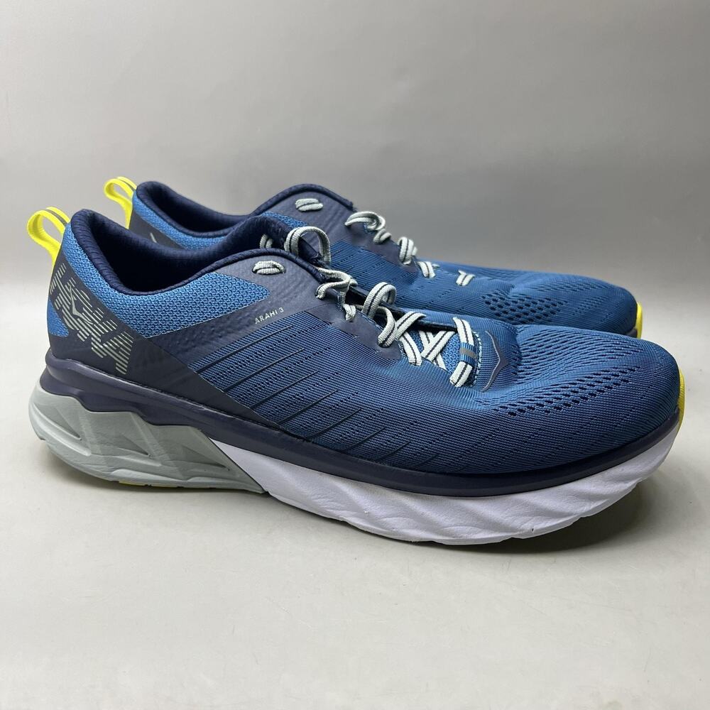 Hoka One One Arahi 3 Running Shoes Men Size 12.5 Blue Mesh Comfort Low Sneakers